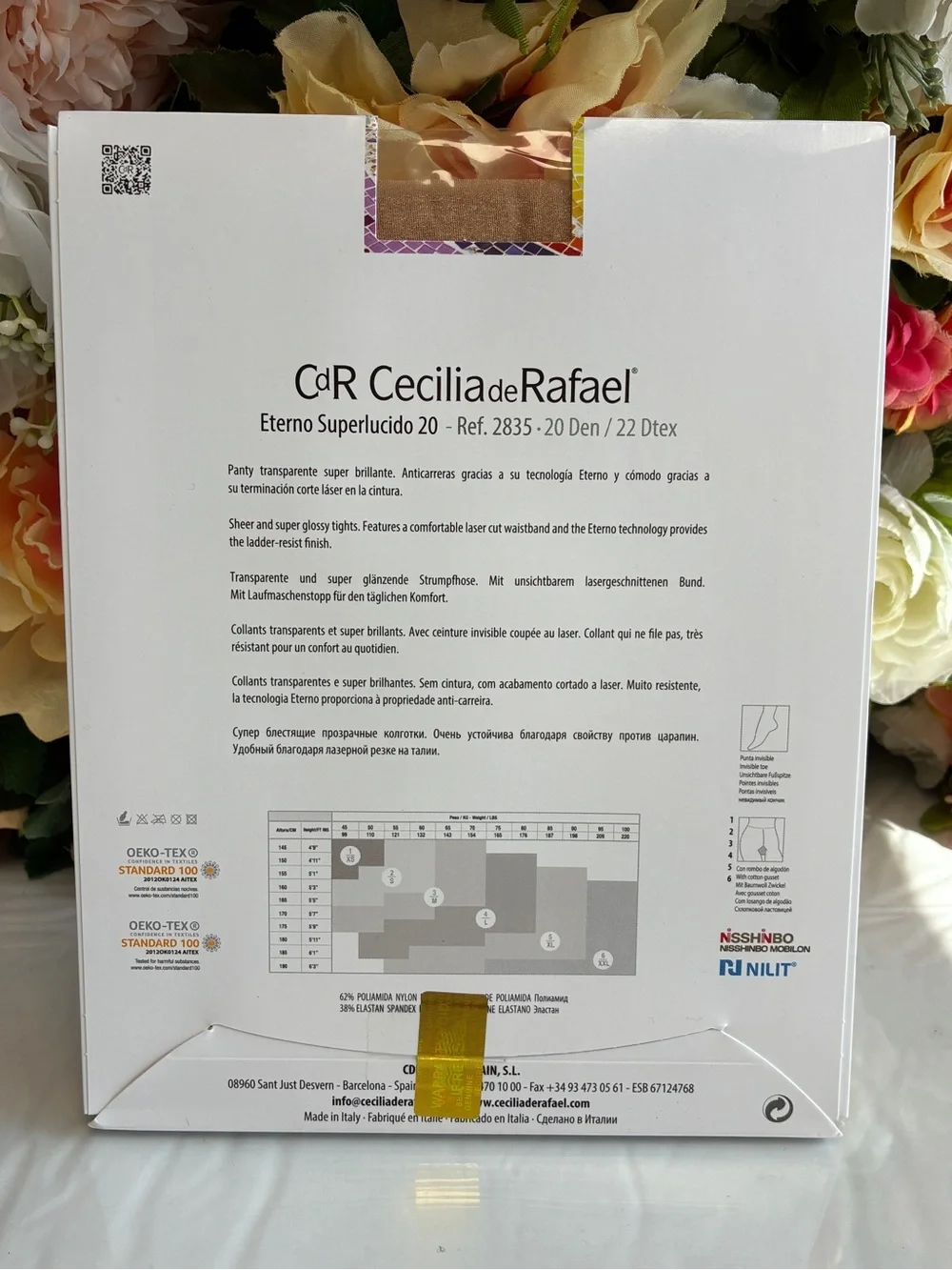Cecilia de Rafael Eterno Superlucido 20 High Gloss Tights Natural XL Waistless